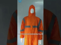 Orange SMS 56GSM Tyvek Oberwäsche mit Reflektorband Taille ohne Schuhdeckel