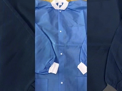 Sky Blue Lab Mäntel für Erwachsene PPE Spp SMS 45GSM Spritzfestmalen mit Mao-Halsband