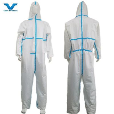 Einweg-Anti-Spritz-Mikroporöse weiße Schutz-Haut-Bedeckung S-5XL CE Typ 4/5/6