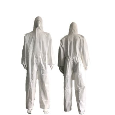 Verschluss mit Reißverschluss CE Einwegweiß Mikroporöses Schutzbekleid für Atmung