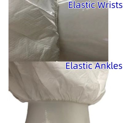Verschluss mit Reißverschluss CE Einwegweiß Mikroporöses Schutzbekleid für Atmung