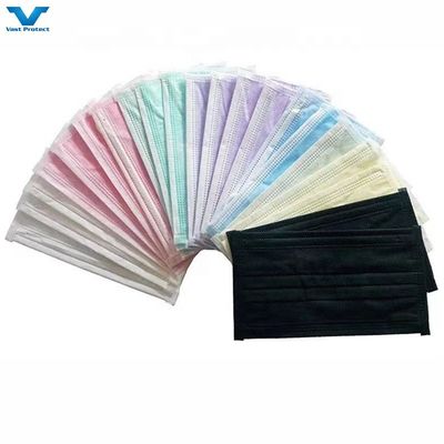 EN14683 Typ IIR 10 Stück/Tasche 50 Stück/Kiste Klasse II 3 Ply Blau Schwarz Einwegmaske