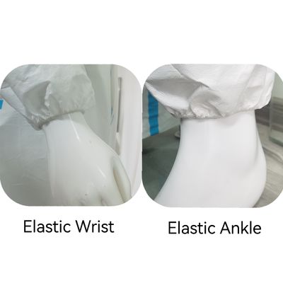 Anpassungsfähiger CE-Nichtgewebter Mikroporöser medizinischer Schutzbekleid mit elastischer Handgelenk-Knöchelkappe