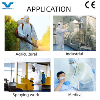Anti-statische CE-Typ 5/6 Mikroporöse/PP/SMS-Industrielle PPE Einwegschutzbekleidung