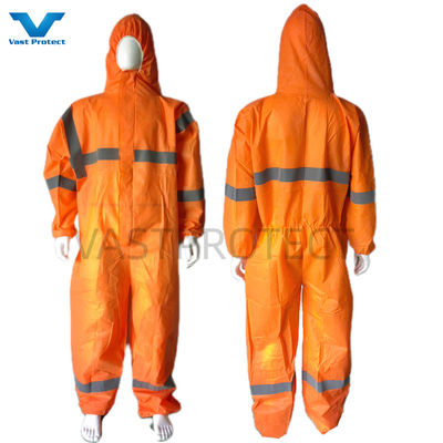 CAT III Standard Orange SMS Mikroporöse Einwegbekleidung für Schutzkleidung