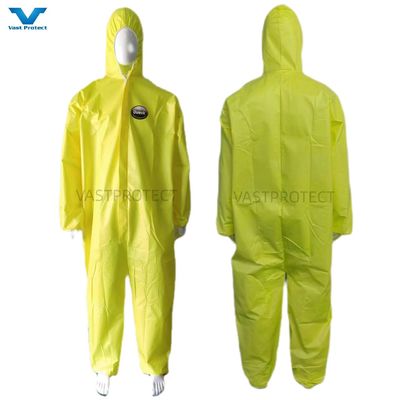 Gelbe Einweg-Coveralls für die industrielle Sicherheit