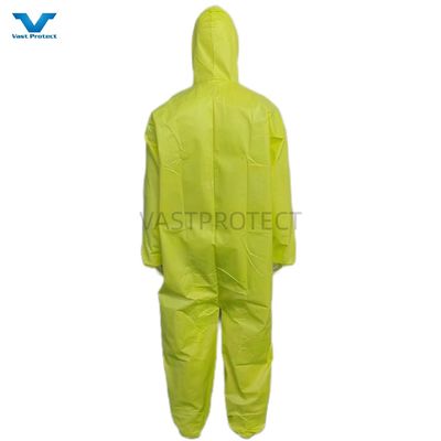 Anti-statische Funktion Kategorie III Typ 4 PPE Industriesicherheit Chemische gelbe Einweg-Coveralls