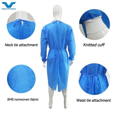 45 Gramm Rundhals Chirurgische Robe Wasserdicht Blutdicht Alkoholdicht SMS Stufe 2 3