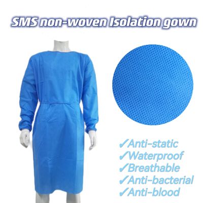 45 Gramm Rundhals Chirurgische Robe Wasserdicht Blutdicht Alkoholdicht SMS Stufe 2 3