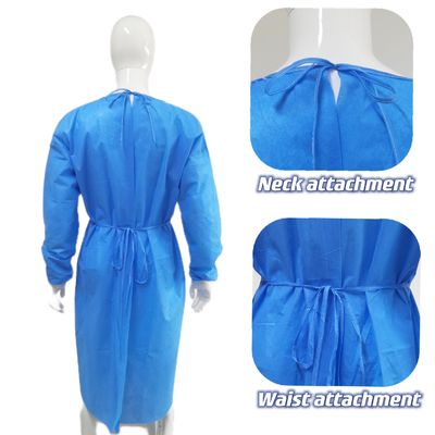 120 x 140 cm Einweg-PPE Blau Wasserdicht Anti-statisch SMS Stoff Stufe 2 3 Isolationskleid