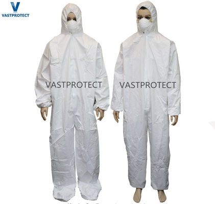 PPE-Schutzkleidung Druck 50GSM 60GSM 65GSM Tyvek weiße Umhüllungen mit Kapuze