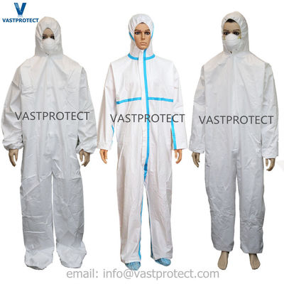S M L X XL 3XL 4XL Anti-statische CE-Type 5 6 Kategorie 3 Einweg-Coveralls für Schutzkleidung