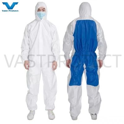 VPT621 PPE Industriesicherheit Wasserdichte Atmung chemische weiße Einwegoverall