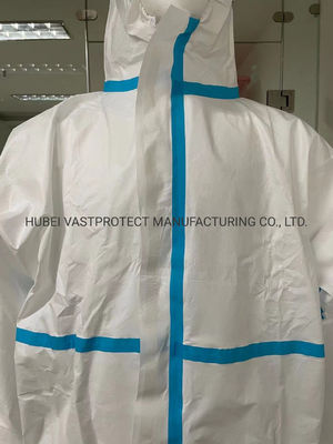 En14126 Standard 65GSM Kategorie III Typ 4/5/6 Blauband Weißes Einwegbekleid CE genehmigt