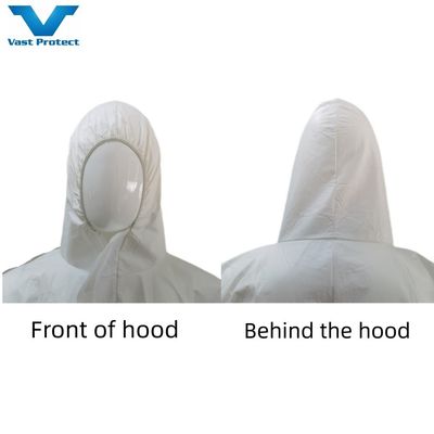 En1149 Typ5 6 Einweg-Coveralls mit Schuhdeckel aus weißem wasserdichtem Material