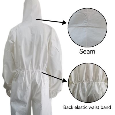 S-5XL Weiße Wasserdichte Mikroporeuse Schutzkleidung für den amerikanischen Markt