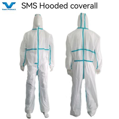 Weißes Einwegbekleid mit CE-Zertifikat Typ5/6 Wärmeband