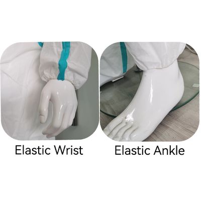 Weißes Einwegbekleid mit CE-Zertifikat Typ5/6 Wärmeband