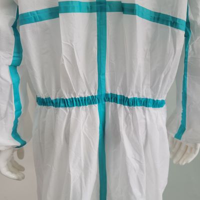 Weißes Einwegbekleid mit CE-Zertifikat Typ5/6 Wärmeband