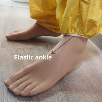Gelb Einwegschutzchemikalie Gesamtbekleidung CE ohne Schuhdeckung OEM/ODM