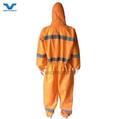 Typ5 6 Industrie-PPE Orange SMS Einweg-Coveralls Taille Stil individuell angefordert