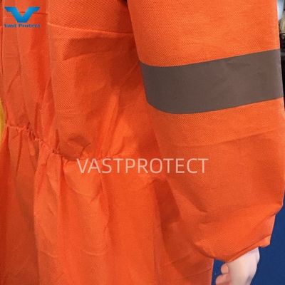 Typ5 6 Industrie-PPE Orange SMS Einweg-Coveralls Taille Stil individuell angefordert