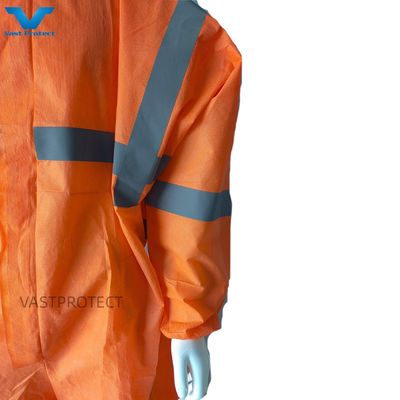 Typ5 6 Industrie-PPE Orange SMS Einweg-Coveralls Taille Stil individuell angefordert