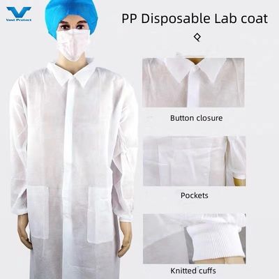 Nichtgewebte PP Mikroporöse Labormantel Staubschutz 20000PCS/Tag Produktion