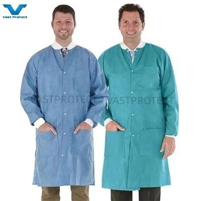 Etikettzubehör Unisex Einweg-Labormantel Nicht gewebte Jacke für die Lebensmittelverarbeitung OEM