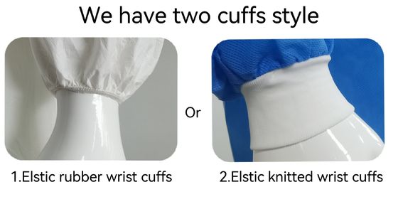 30-50GSM Mikroporöser/SMS/PP Schutzmedizinischer Labormantel mit Knöpfen/Zipper/Magic Tape