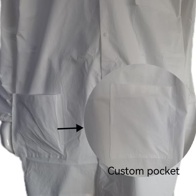 Offener Front mit Tasche Mikroporös wasserdicht staubdicht Unisex Labormantel