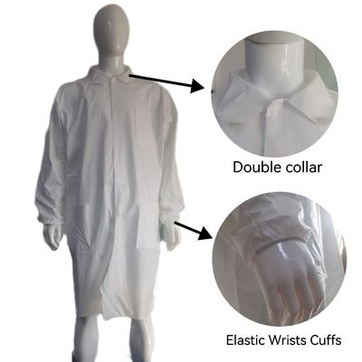 VASTPROTECT-501 Wasserdichtes Sterilweißes Labor-Uniform-Mantel mit 30-Tage-Rückerstattungsrichtlinie
