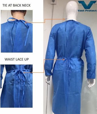 Medizinische Qualität SMS Isolationskleid Reißbeständig Einweg-Chirurgie-Kleid ANSI Stufe 1/2/3