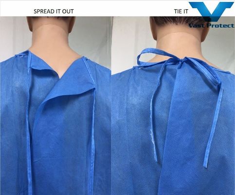 Medizinische Qualität SMS Isolationskleid Reißbeständig Einweg-Chirurgie-Kleid ANSI Stufe 1/2/3
