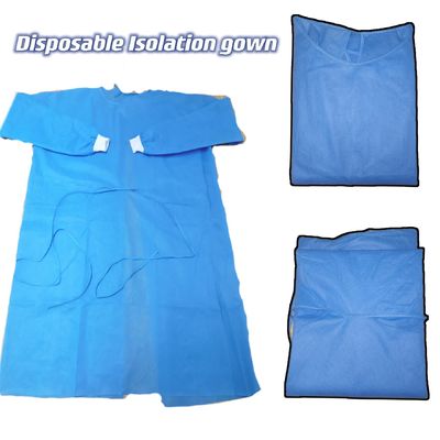 Schutzkleid mit gestrickten Manschetten aus weichem, antistatischem Stoff VPT-501 Hals/Rückenverschluss Blau PP Nonwoven