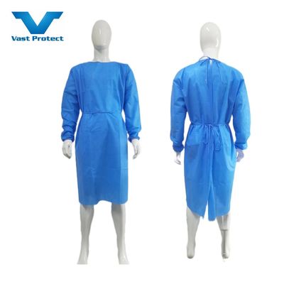 Blaue SMS Einweg-Chirurgie-Kleider mit gestrickten Manschetten Flüssigkeitssicherheit M/L/XL