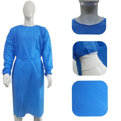 Blaue SMS Einweg-Chirurgie-Kleider mit gestrickten Manschetten Flüssigkeitssicherheit M/L/XL