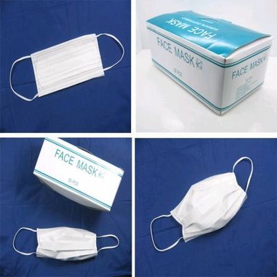 Weiße 3 Ply Earloop Nicht-gewebte Einwegmaske