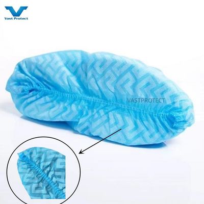 Elastischer Stil Einweg-PP 10-30g Blau Anti-Rutsch Druck Schuhdeckel Profi