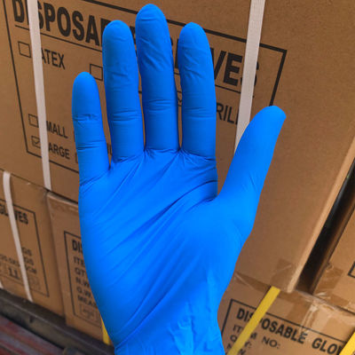 9 Zoll blaues Pulver kostenlose Prüfung Einweg Nitrilhandschuhe V201 mit Anpassungsoption