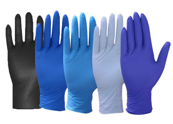 9 Zoll blaues Pulver kostenlose Prüfung Einweg Nitrilhandschuhe V201 mit Anpassungsoption