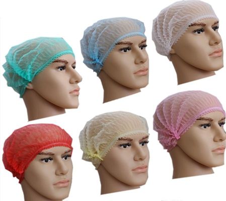 18" 21" Nonwoven PP Single Double Elastic Clip Strip Bouffant Haarnetz Mob Cap Farbauswahl Weiß