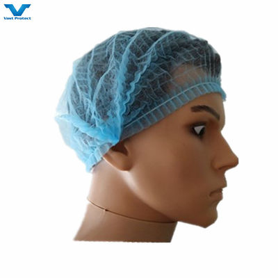 18" 21" Nonwoven PP Single Double Elastic Clip Strip Bouffant Haarnetz Mob Cap Farbauswahl Weiß