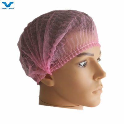 18" 21" Nonwoven PP Single Double Elastic Clip Strip Bouffant Haarnetz Mob Cap Farbauswahl Weiß
