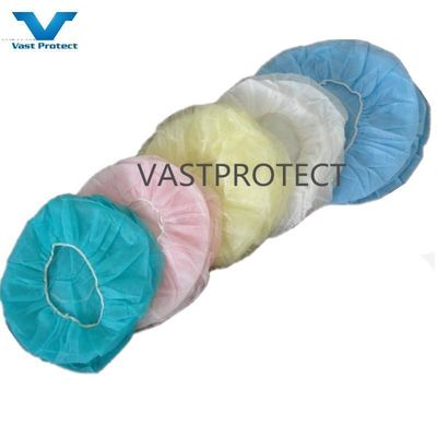 Weiß Blau Rot Rosa Haare Elastische Nichtgewebte PP Einwegnetze Runde Bouffant Kappe Wasserdicht