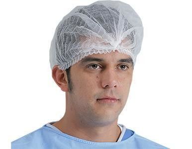 19" nicht gewebter PP-Clip-Streifen Bouffant Haarnetz Mob Cap mit Single Elastic 100PCS/Bag