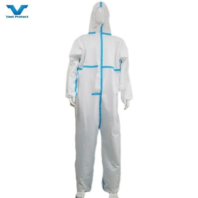 Vollverschlossenes PP PE 55GSM mit Kapuze, Einwegschutzanzug Weiß Tyvek 400 S-5XL