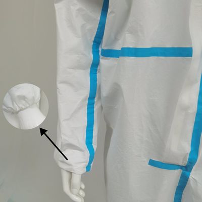 175*140cm Weiße Sicherheitsbekleidung für CE-Typ5 6 Einwegschutzbekleidung