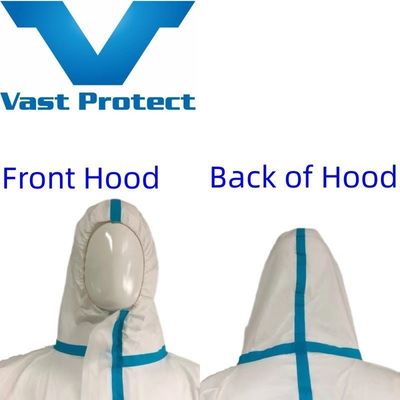 VASTPROTECT-604 Kapuzeigene, versiegelte, Einweg-Mikrofilm-Bedeckung für den Flüssigkeitsschutz