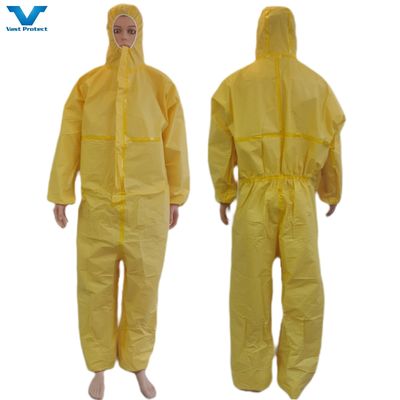 VASTPROTECT-609 Gelb Einweg-Bedeckung Chemikalienbeständiger Schutzanzug 175*140cm